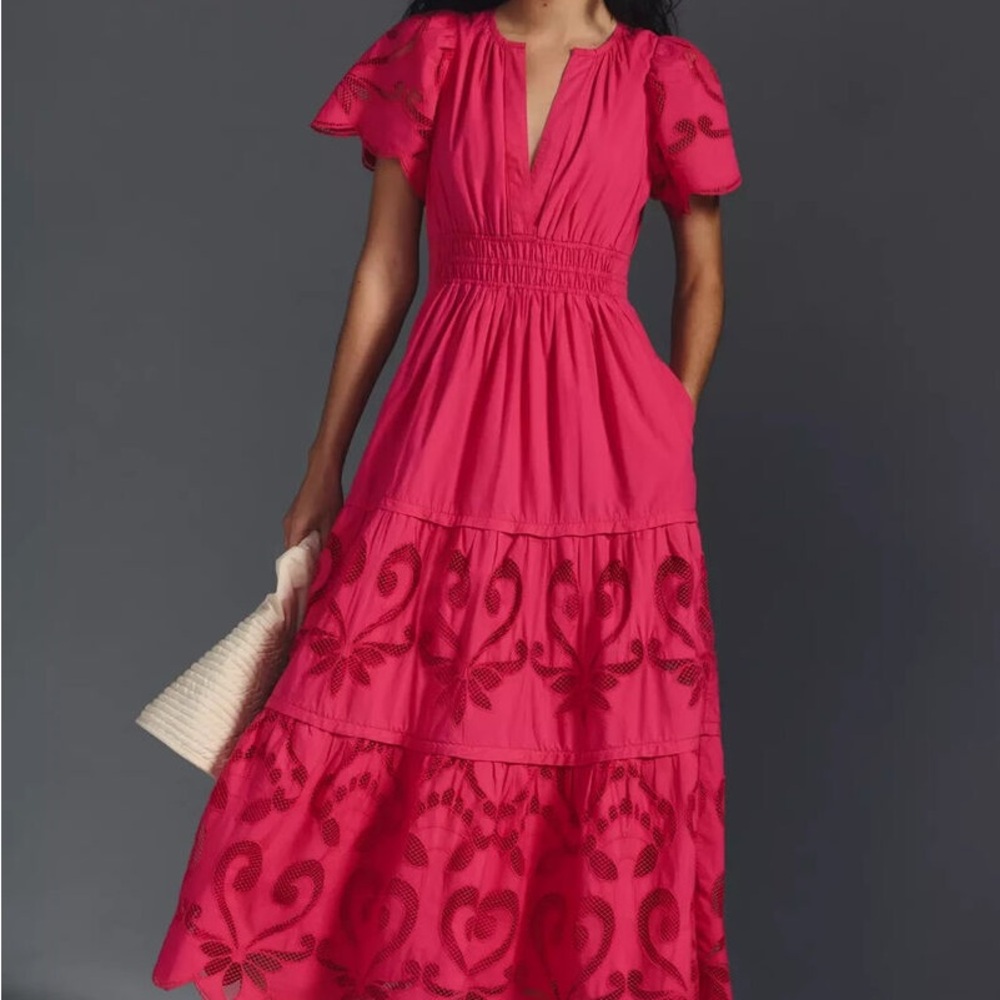 Anthropologie Somerset Maxi Dress Cutwork Edition